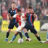 Ondřej Lingr a Pavel Buchta v zápase 13. kola F:L Slavia - Plzeň