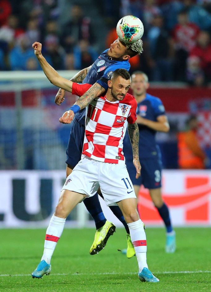 Soccer Football - Euro 2020 Qualifier - Group E - Croatia v Slovakia - HNK Rijeka Stadium, Rijeka, Croatia - November 16, 2019  Croatia's Marcelo Brozovic in action with