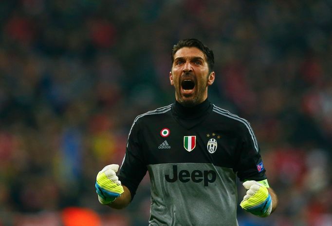 Juventus' Gianluigi Buffon celebrates a goal