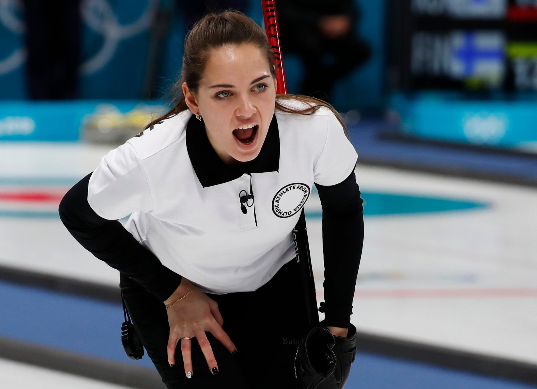 Anastasia Bryzgalovová na ZOH 2018 (curling mix)