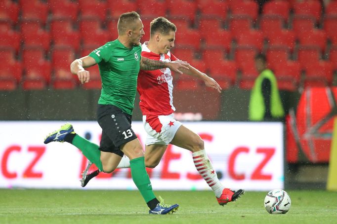 Michailo Cmiljanovič a Lukáš Masopust  v zápase 2. kola F:L Slavia - Příbram