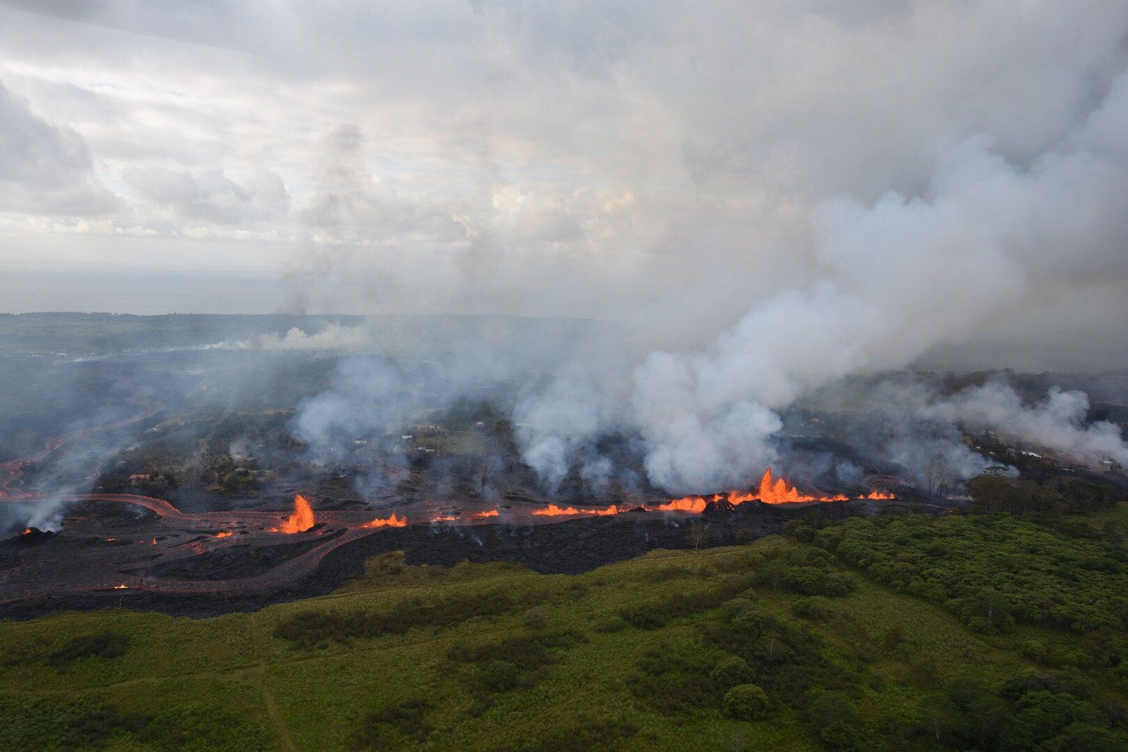 Erupce sopky Kilauea na Havaji, květen 2018