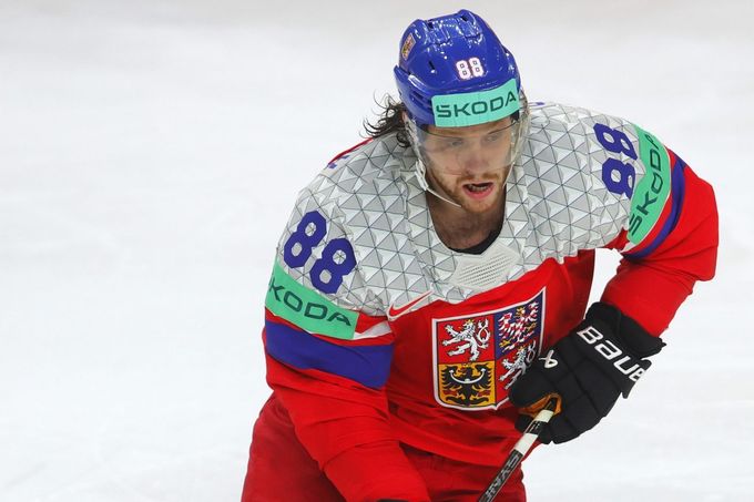 David Pastrňák v semifinále MS 2024 Česko - Švédsko
