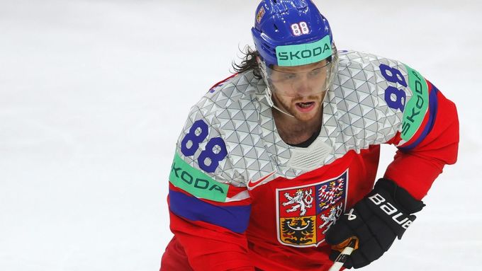 David Pastrňák v semifinále MS 2024 proti Švédsku