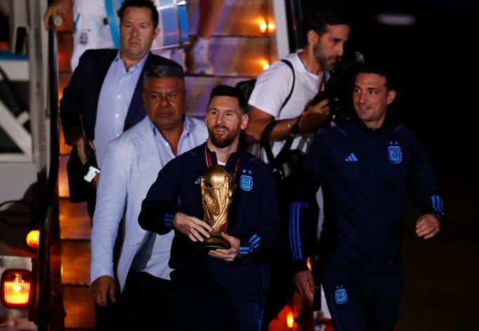 Soccer Football - Argentina team arrives to Buenos Aires after winning the World Cup  - Buenos Aires, Argentina - December 20, 2022 Claudio Tapia, president of the Argent