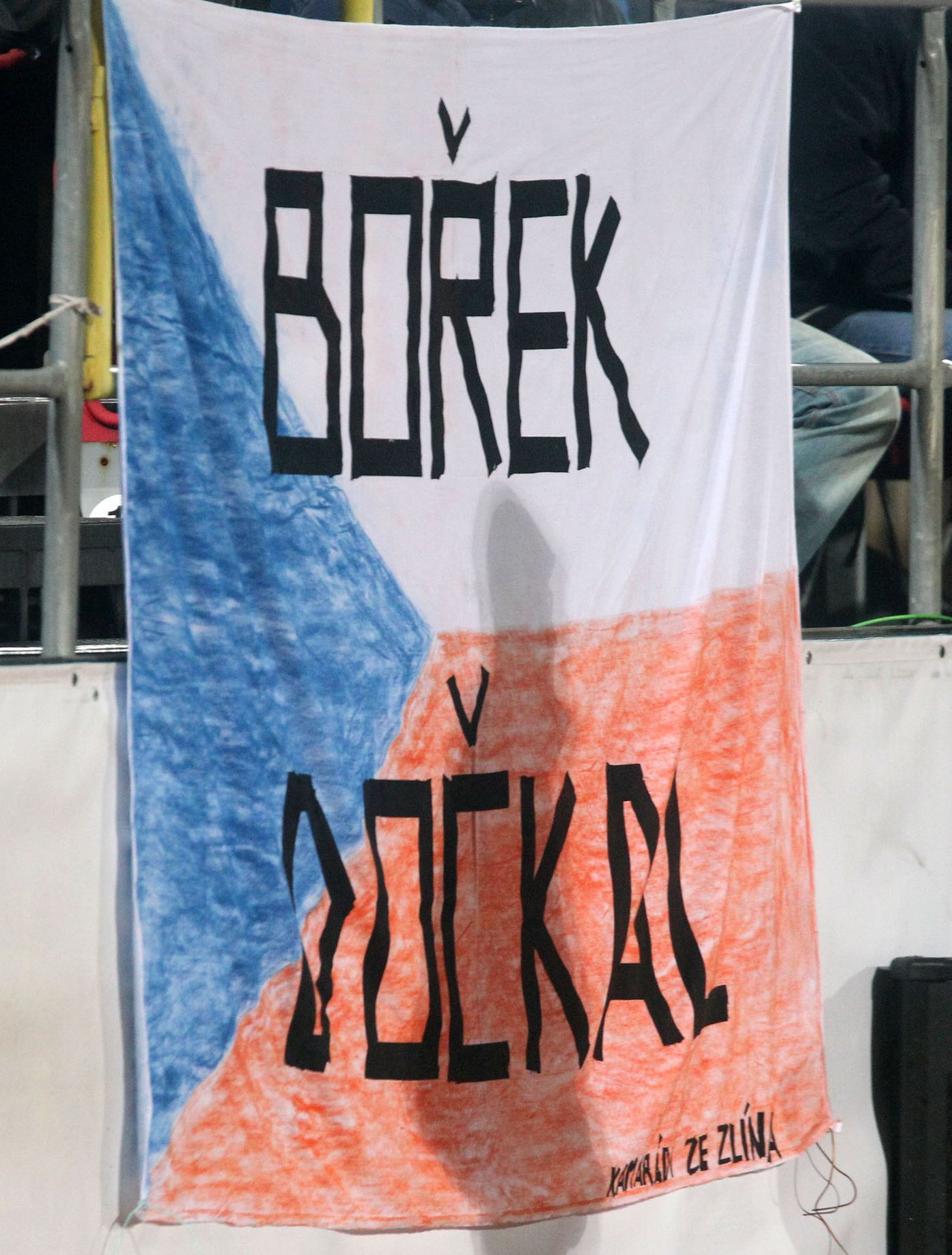 Čeští fotbaloví fanoušci v přátelském utkáním se Slovenskem v listopadu 2012.