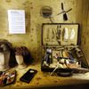 An original east German camouflage suitcase is on display at the new spy museum in Oberhausen, Germany, Monday, April 30, 2012. The exhibition "Top Secret" explains the work of secret services and shows unique original details from the Russian KGB, the CIA and the east German STASI during the cold war. (AP Photo/Martin Meissner)