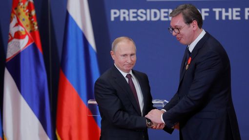 Ruský prezident Vladimir Putin a srbská hlava státu Aleksandar Vučić.