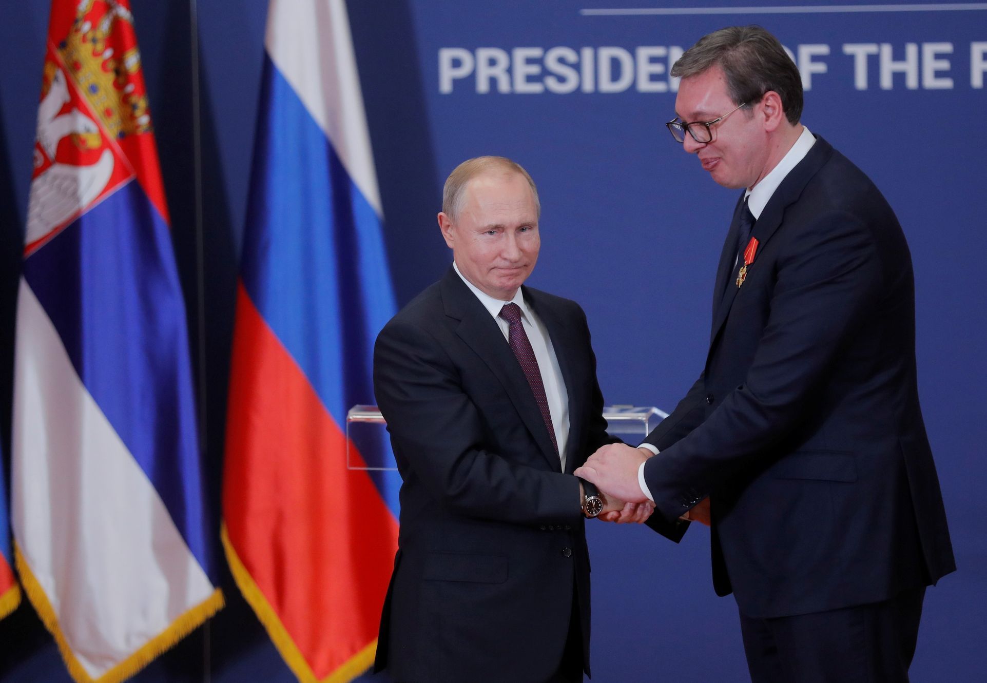 Ruský prezident Vladimir Putin a srbská hlava státu Aleksandar Vučić.