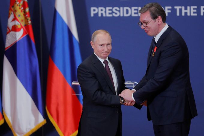 Ruský prezident Vladimir Putin a srbská hlava státu Aleksandar Vučić.