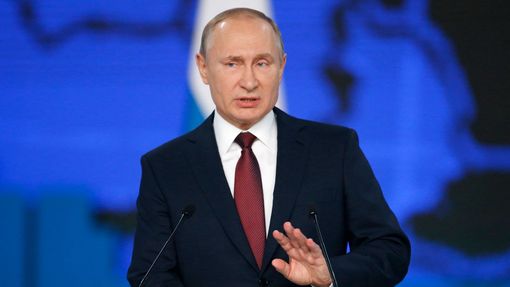 Ruský prezident Vladimir Putin během poselství o stavu země.