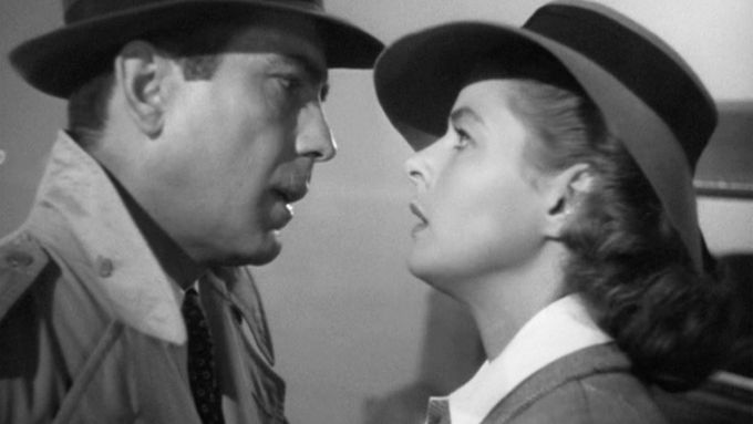 Ingrid Bergman a Humphrey Bogart v Casablance