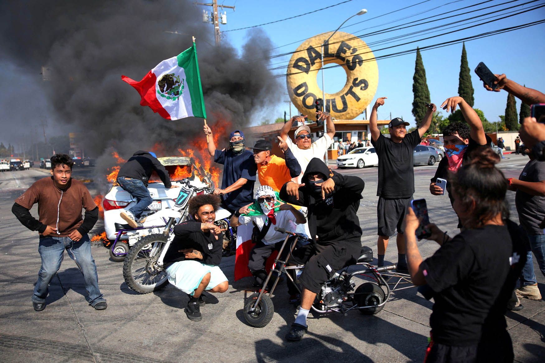 Los Angeles. USA. nepokoje, migranti Trump