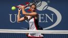 Karolína Plíšková ve čtvrtfinále US Open 2016 s Anou Konjuhovou.