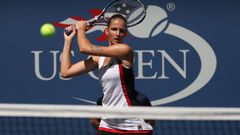 Karolína Plíšková ve čtvrtfinále US Open 2016 s Anou Konjuhovou