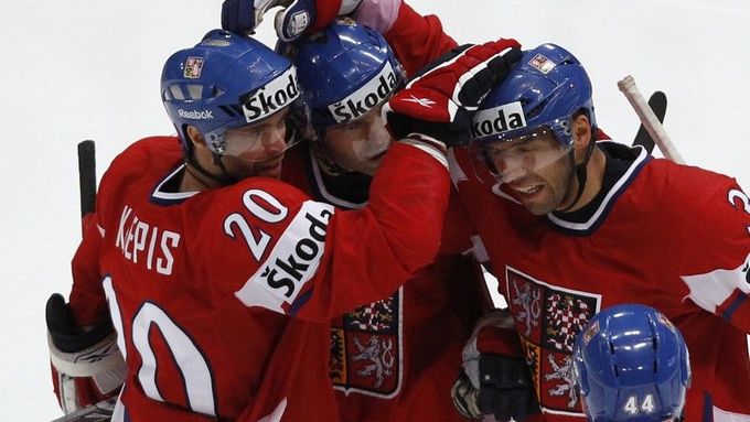 Hokejisté Česka se radují z výhry