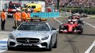 F1, VC Maďarska 2015: Průjezd boxy, safety car a Sebastian Vettel, Ferrari