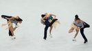 Spain's Sara Hurtado and Adria Diaz compete during the Figure Skating Ice Dance Free Dance Program at the Sochi 2014 Winter Olympics, February 17, 2014. Picture is taken