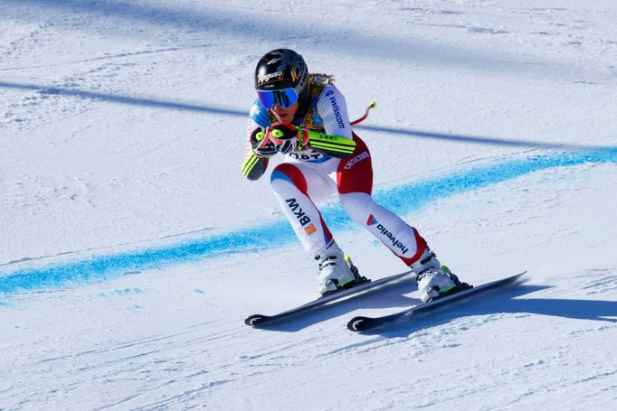 Alpine Skiing - FIS Alpine World Ski Championships - Women's Downhill Training - Cortina d'Ampezzo, Italy - February 12, 2021 Switzerland's Lara Gut-Behrami in action REU