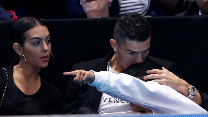 tenis, fotbalista Cristiano Ronaldo jako divák na Turnaj mistrů 2018