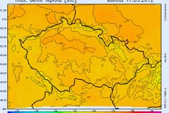 Teplotní rekord padl na 136 místech, nejvíc u Prahy