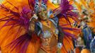 A reveller of the Salgueiro samba school participates on the first night of the annual carnival parade in Rio de Janeiro's Sambadrome, February 10, 2013. REUTERS/Sergio Moraes (BRAZIL - Tags: SOCIETY) Published: Úno. 11, 2013, 1:53 dop.