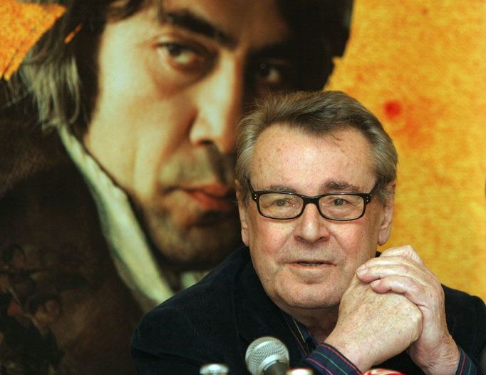 Režisér Miloš Forman na tiskové konferenci k premiéře svého nového filmu Goyovy přízraky