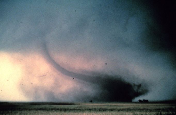 "Rope" or decay stage of tornado. During "Sound Chase", a joint project of NSSL and Mississippi State University. Image ID: nssl0056, NOAA's National Severe Storms Laboratory (NSSL) Collection Location: Oklahoma, Cordell Photo Date: May 22, 1981 Credit: NOAA Photo Library, NOAA Central Library; OAR/ERL/National Severe Storms Laboratory (NSSL) Category: Tornadoes/