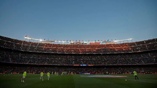 General view of the Camp Nou before the match