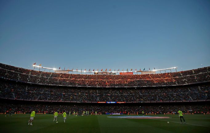 General view of the Camp Nou before the match