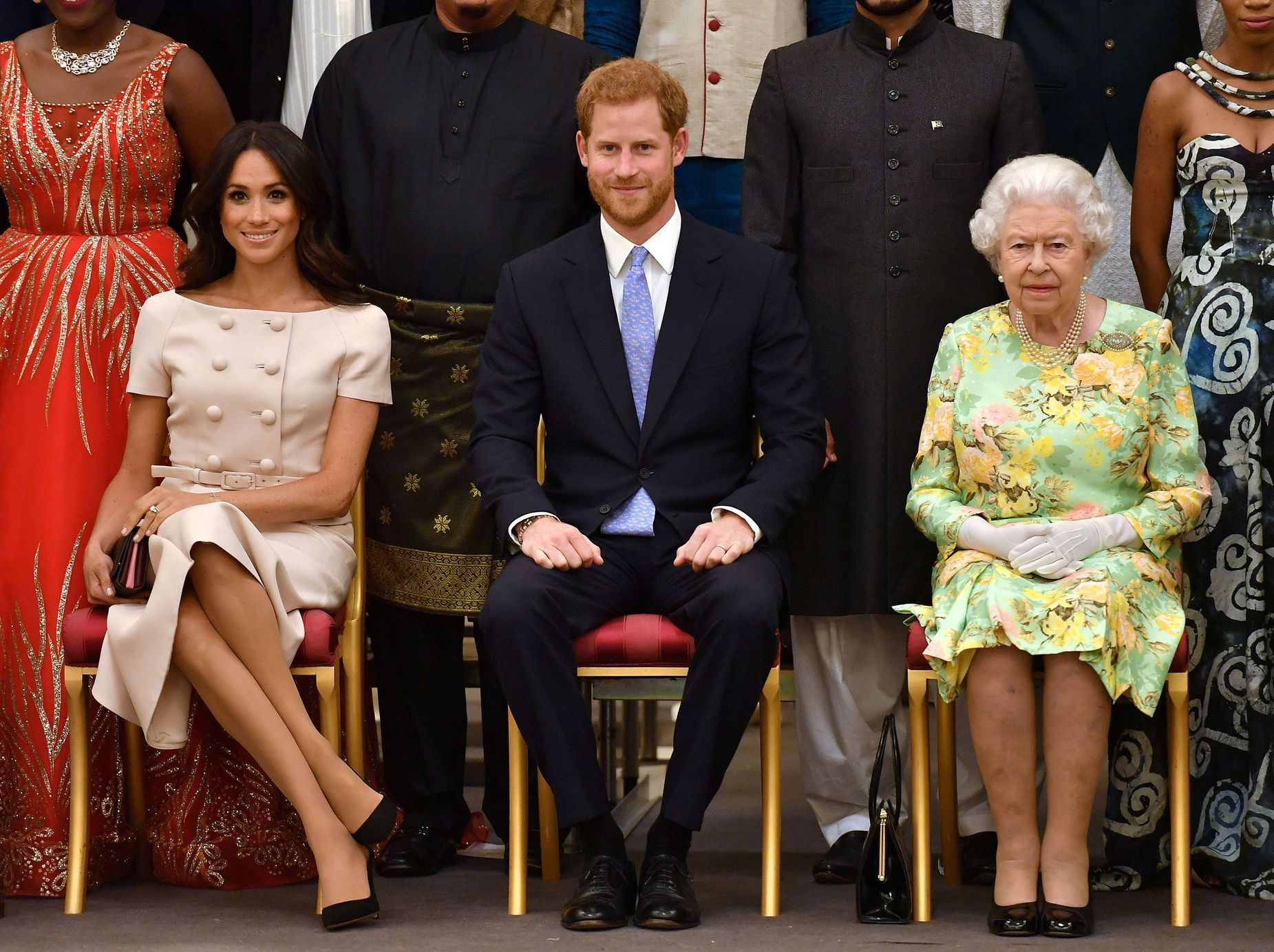 Meghan, Harry a královna Alžběta II.
