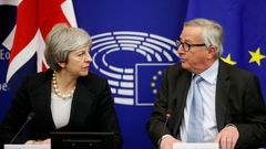 Theresa Mayová a Jean-Claude Juncker