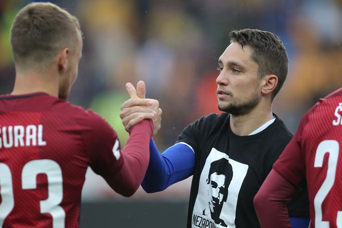 fotbal, Fortuna:Liga 2018/2019, Sparta - Baník, uctění památky Josefa Šurala