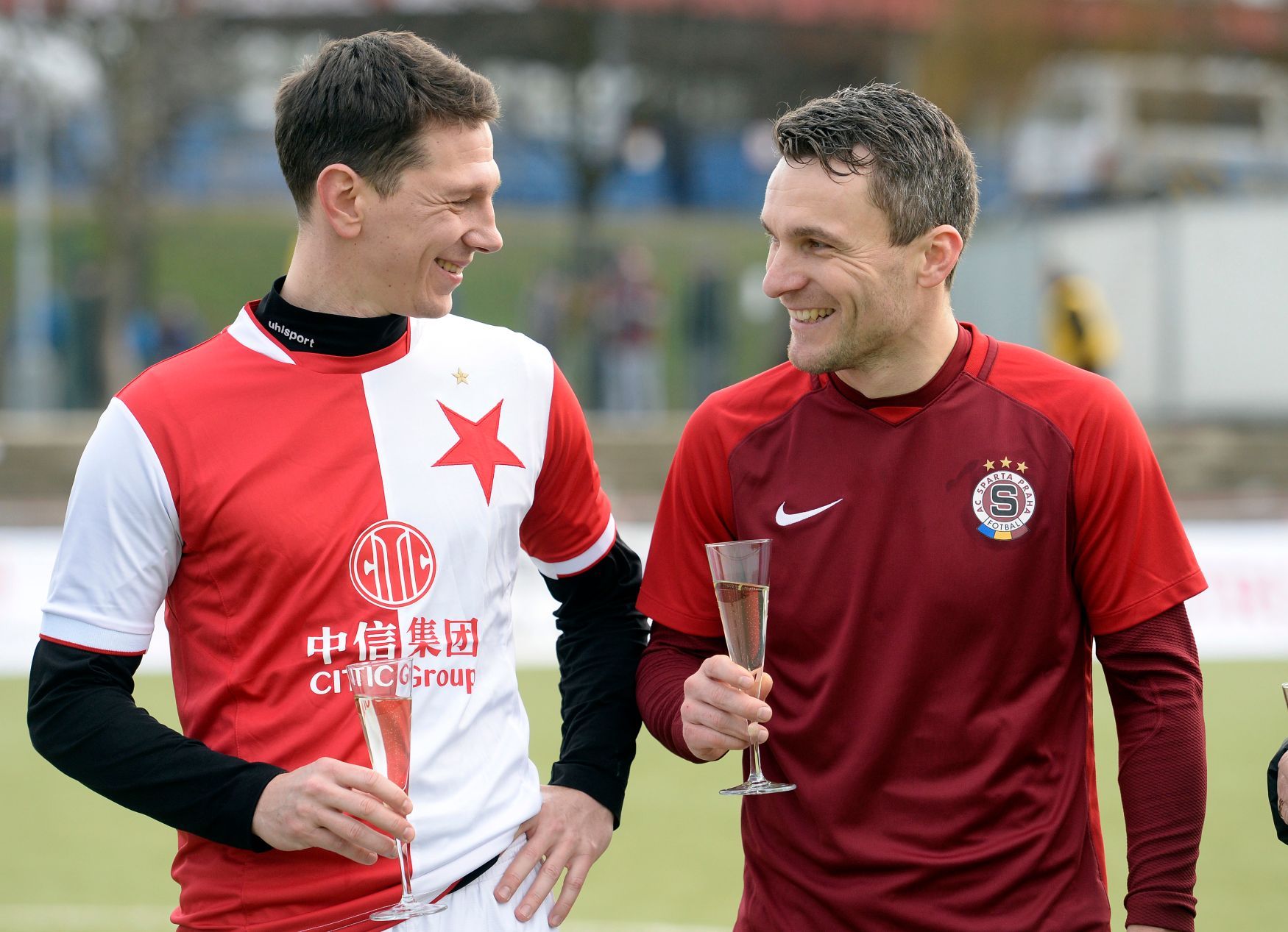 Silvestrovské derby 2018: Jiří Bílek (Slavia) a David Lafata (Sparta)