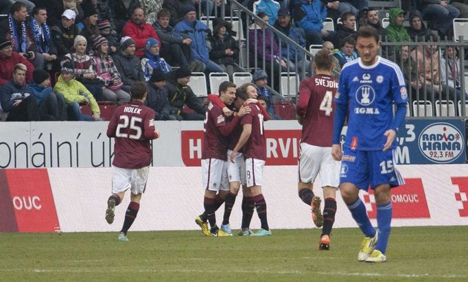 Fotbal, Gambrinus liga, Olomouc - Sparta: radost Sparty