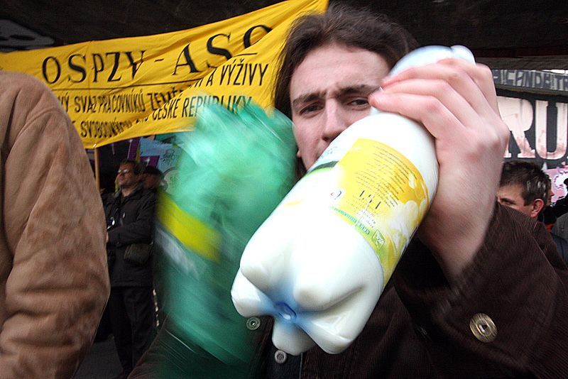 Demonstrace zemědělců v Praze