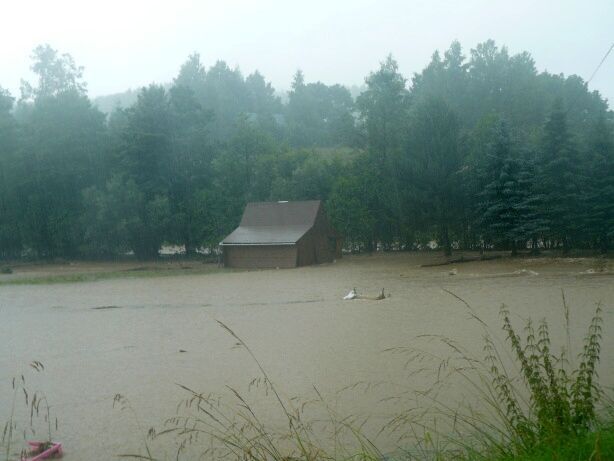 Povodně srpen 2010 - Oldřichov v Hájích