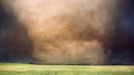 Debris flies just after this violent tornado destroyed a farmhouse near Manchester Debris flies just after this violent tornado destroyed a farmhouse near Manchester, South Dakota on June 24th, 2003. A scientific weather probe was deployed at the site of this farmhouse just 1 minute before the tornado struck and resulted in the measurem