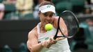 Tennis - Wimbledon - All England Lawn Tennis and Croquet Club, London, Britain - July 6, 2025 Czech Republic's Linda Noskova in action during her round of 16 match agains
