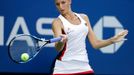 Karolína Plíšková ve čtvrtfinále US Open 2016 s Anou Konjuhovou.