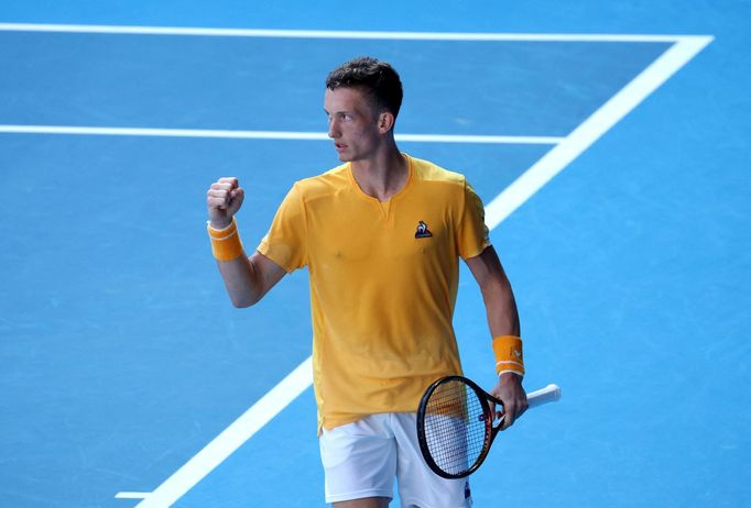 Jiří Lehečka v osmifinále Australian Open 2023.