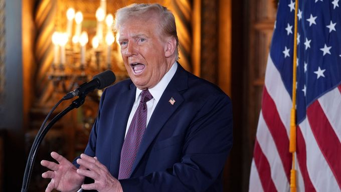 President-elect Donald Trump speaks during a news conference at Mar-a-Lago, Tuesday, Jan. 7, 2024, in Palm Beach, Fla. (AP Photo/Evan Vucci)