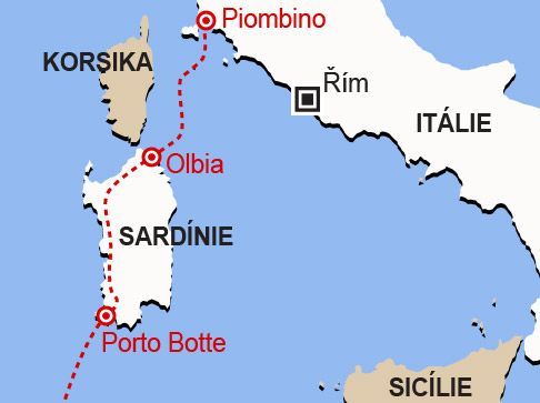 Sardínie - nalezení potopené lodi