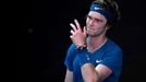 Tennis - Australian Open - Melbourne Park, Melbourne, Australia, February 17, 2021 Russia's Andrey Rublev looks dejected after losing  his quarter final match against Rus