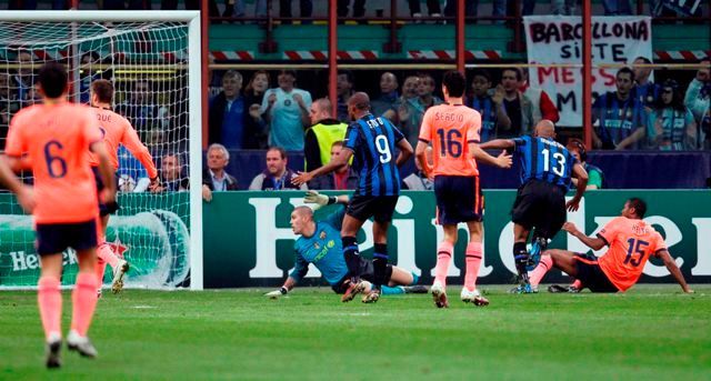 Inter vs Barcelona: Maicón skóruje