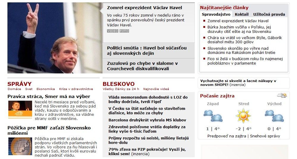 Václav Havel a média - pravda.sk