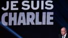 A projection reading 'I am Charlie' in tribute to the victims of last week's shooting by gunmen at the offices of the satirical weekly newspaper Charlie Hebdo, is shown a