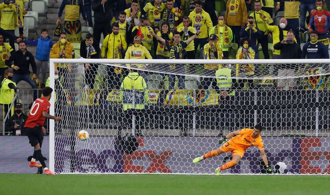 Soccer Football - Europa League Final - Villarreal v Manchester United - Polsat Plus Arena Gdansk, Gdansk, Poland - May 26, 2021 Manchester United's Marcus Rashford score