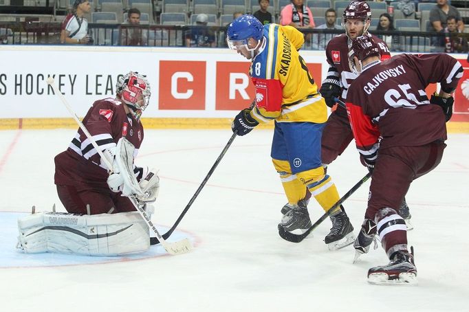 Liga mistrů Sparta vs. Storhamar v O2 aréně (Pöpperle, Čajkovský)