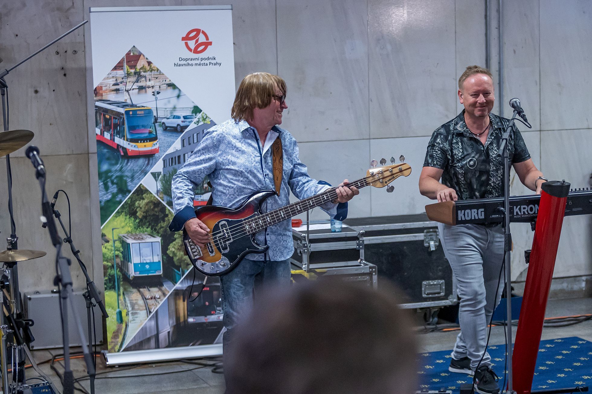 Vystoupení skupiny Olympic v pražském metru, čtvrtek 29. června 2023.